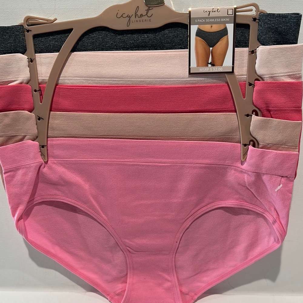 NWT Icy Hot (5) Pack Seamless Bikinis for all day wear. Size XL